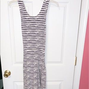 Striped dress, cross back